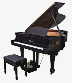钢琴图片一架黑色钢琴高清图片