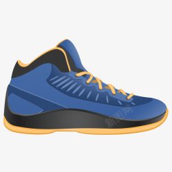 蓝色渐变质感篮球鞋素材