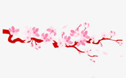 春天桃花枝条装饰粉色素材