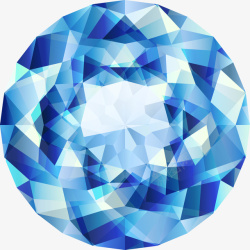 蓝色卡通水晶宝石素材