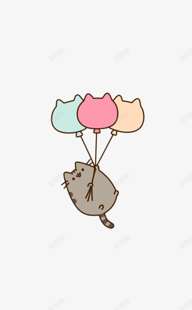 抓着气球升空的猫png免抠素材_88icon https://88icon.com 卡通手绘 卡通手绘猫咪 卡通气球 卡通猫 气球 猫