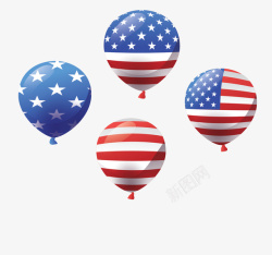 美国国旗花纹气球矢量图素材