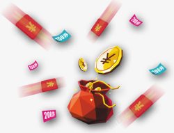 红包金币漂浮素材