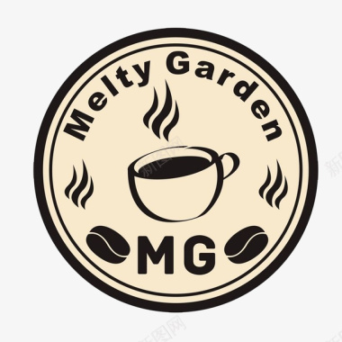 圆形香醇咖啡厅logo图标图标
