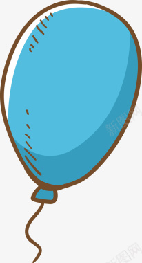 生日的气球婴儿物品蓝色气球图标矢量图图标
