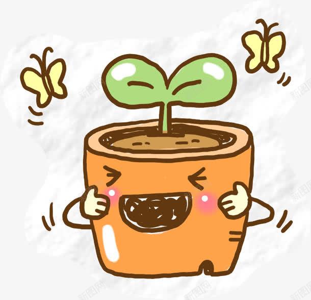 春天小花花盆发芽png免抠素材_88icon https://88icon.com 发芽 春天 花盆 设计