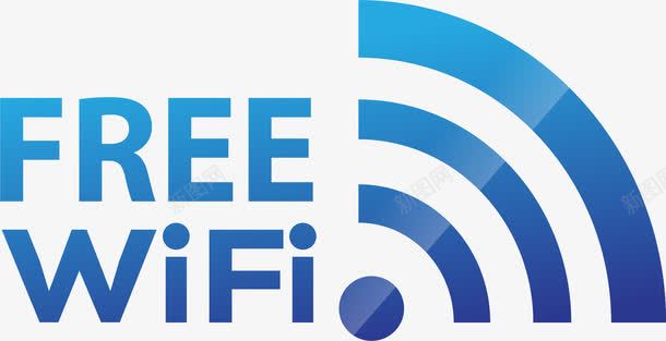 免费wifi蓝色信号格图标图标