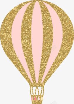 升空的热气球金色亮片装饰热气球高清图片