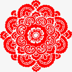 中国风民俗文化中国风红色窗花高清图片