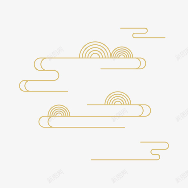 金色祥云祥云矢量图ai免抠素材_88icon https://88icon.com 中国风 古典 矢量图 祥云 祥云背光 金色祥云