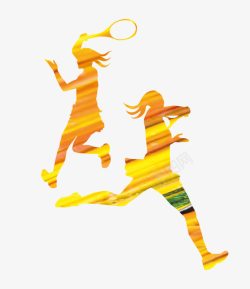 网球赛简约卡通打网球高清图片
