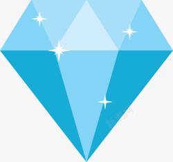 多彩水晶三角形卡通蓝色宝石高清图片