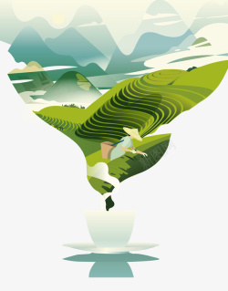 自然茶韵清新简约中国茶韵海报高清图片