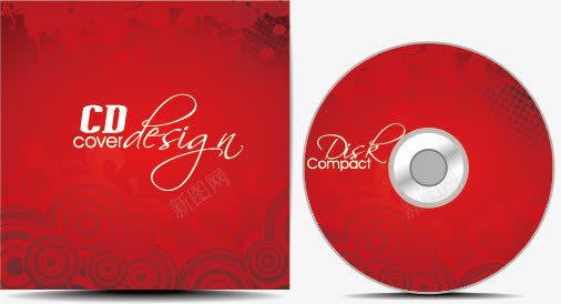 光盘封面矢量图ai免抠素材_88icon https://88icon.com CD封面设计 DVD封面 光盘 光盘包装 光盘封皮 唱片 红色 矢量图