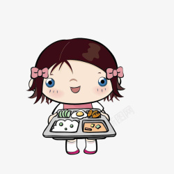 小女孩和午餐素材