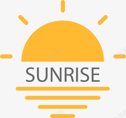 太阳元素太阳日出图标图标