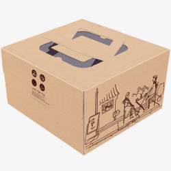 产品包装盒展开牛皮纸蛋糕盒子高清图片
