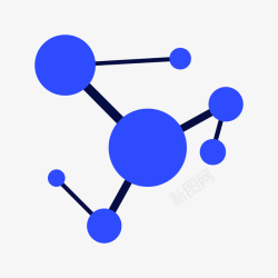 圆点链接线图标蓝色圆点基因排序元素矢量图图标高清图片
