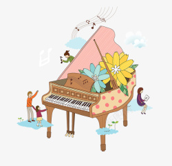 钢琴培训班宣传钢琴培训班卡通海报高清图片