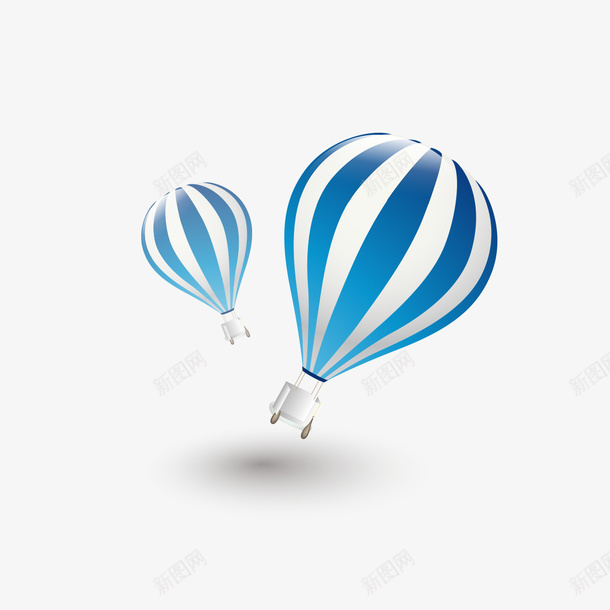 蓝白色热气球png免抠素材_88icon https://88icon.com 热气球 蓝白色 蓝色热气球