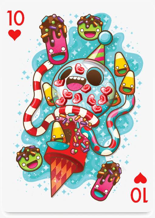 创意的成套扑克牌红桃10png免抠素材_88icon https://88icon.com 成套 扑克 扑克头像 扑克牌 扑克牌插画 数字 红桃10