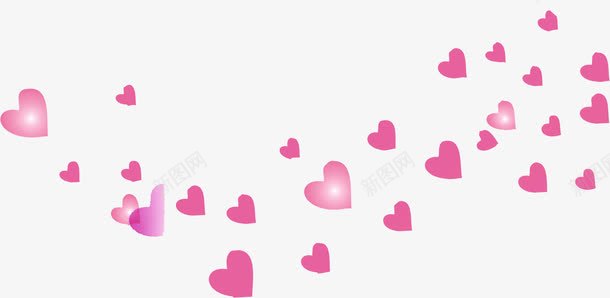 飘舞粉色渐变爱心png免抠素材_88icon https://88icon.com 渐变 爱心 粉色 飘舞