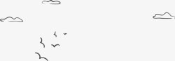简约飞鸟白色线条天空高清图片