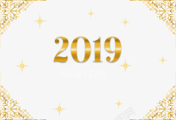 金色花纹2019新年矢量图素材