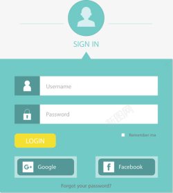 网站登陆框绿色网站登陆界面矢量图高清图片