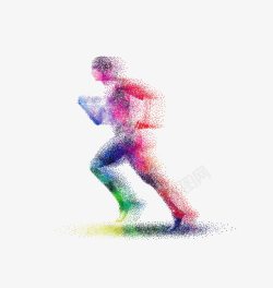 努力向前奔跑彩色立体炫酷奔跑的人高清图片