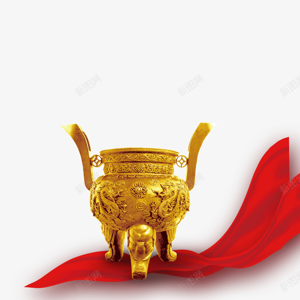 金鼎飘带政企png免抠素材_88icon https://88icon.com 公务员 廉政 政企 政治 织带 腐败 认真工作 诚信 诚信为本 金鼎 飘带
