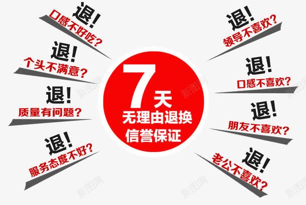 7天无理由退换png免抠素材_88icon https://88icon.com 7天无理由 信誉保证 包赔 装饰图案 退款 退货