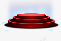 红色立体阶梯圆台素材