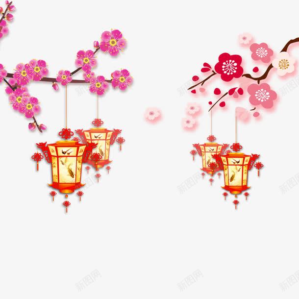 传统中国风海报装饰png免抠素材_88icon https://88icon.com 喜庆 春节 春节海报 梅花 海报边框 红色 节日海报 装饰海报