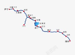 丝绸之路中国境内线路图素材