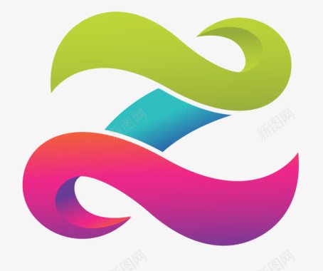 螺旋型Z型彩色logo商标图标图标