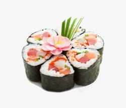 腌制三文鱼美味韩国寿司高清图片