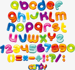 炫彩字母炫彩创意水晶英文字母数字矢量图高清图片