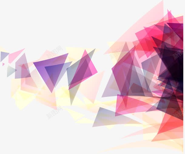 粉色系三角几何背景png免抠素材_88icon https://88icon.com 三角块 几何 抽象背景 矢量素材 粉色 紫色