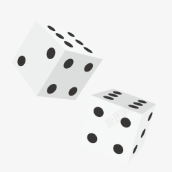 金钱游戏工具白色黑点方形筛子高清图片