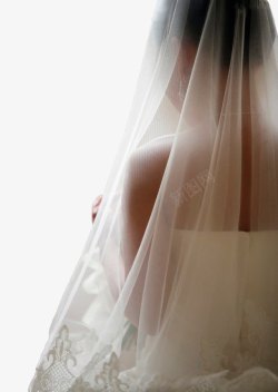 白色婚纱头纱素材
