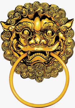 手绘狮子头之中国建筑历史文化素材