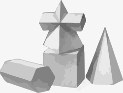 长方体石膏几何体结构素描矢量图高清图片