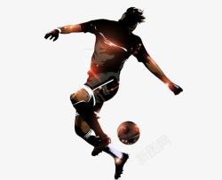 踢足球的运动员射门高清图片