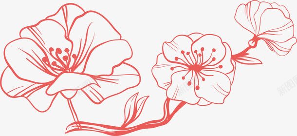 线描桃花花枝花瓣矢量图ai免抠素材_88icon https://88icon.com 手绘 春季 树枝 桃树 桃花 桃花简笔 植物 浪漫 清新 矢量图 简约 粉红 粉色 线描 花瓣 装饰