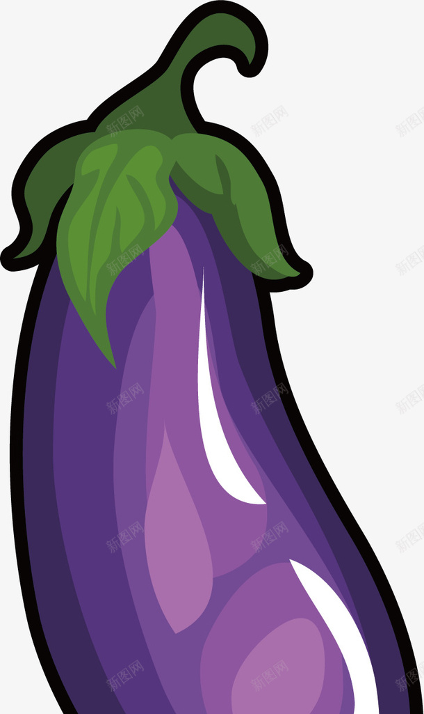 水彩紫色的茄子矢量图ai免抠素材_88icon https://88icon.com 创意 卡通手绘 水彩 紫色 茄子 蔬菜 食物 矢量图