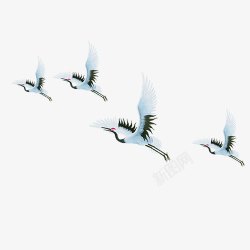 羽毛装饰弓箭飞翔的仙鹤高清图片