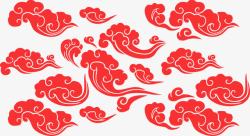 红色祥云纹古典中国风素材