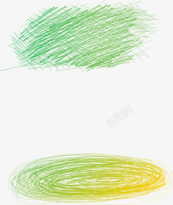 绿色渐变彩铅笔刷手绘矢量图素材