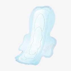 现代简约蓝色卡通卫生巾素材